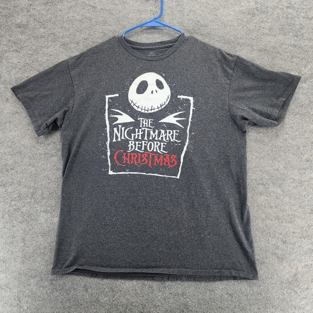 The Nightmare Before Christmas Shirt Womens Large Short Sleeve Gray